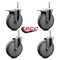 Service Caster 6 Inch Gray Polyurethane Swivel 58 Inch Threaded Stem Caster Set 2 Total Lock Brakes SCC-TSTTL20S614-PPUB-58212-2-S-2 - alternate 4